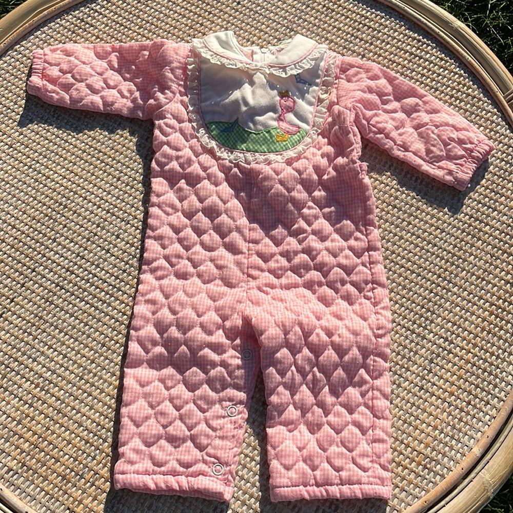 Children’s 3-6 Pink Quilted Onesie